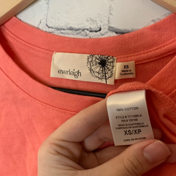 Anthropologie Everleigh Cinch Waist Tee Pink Size Extra Small NWOT - Picture 7 of 7